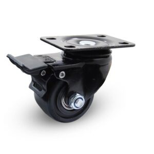 Ρόδα Υπερβαρέως Νάιλον Μαύρη/Περιστρεφόμενη&Διπλό Φρένο