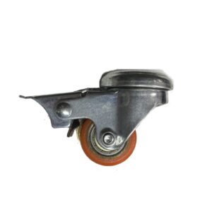 Ρόδα Υπερβαρέως PU Πορτοκαλί/Περιστρεφόμενη Με Τρύπα&Φρένο/Φ35