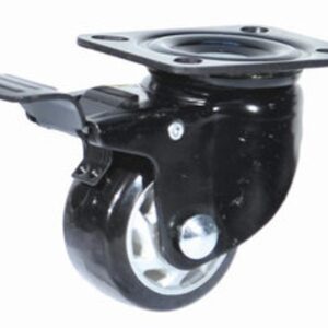 Ρόδα Υπερβαρέως Νάιλον Μαύρη/Αλ./Περιστρεφόμενη Με Φρένο/Φ75