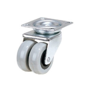 Ρόδα Διπλή Υπερβαρέως PU Γκρι/Περιστρεφόμενη